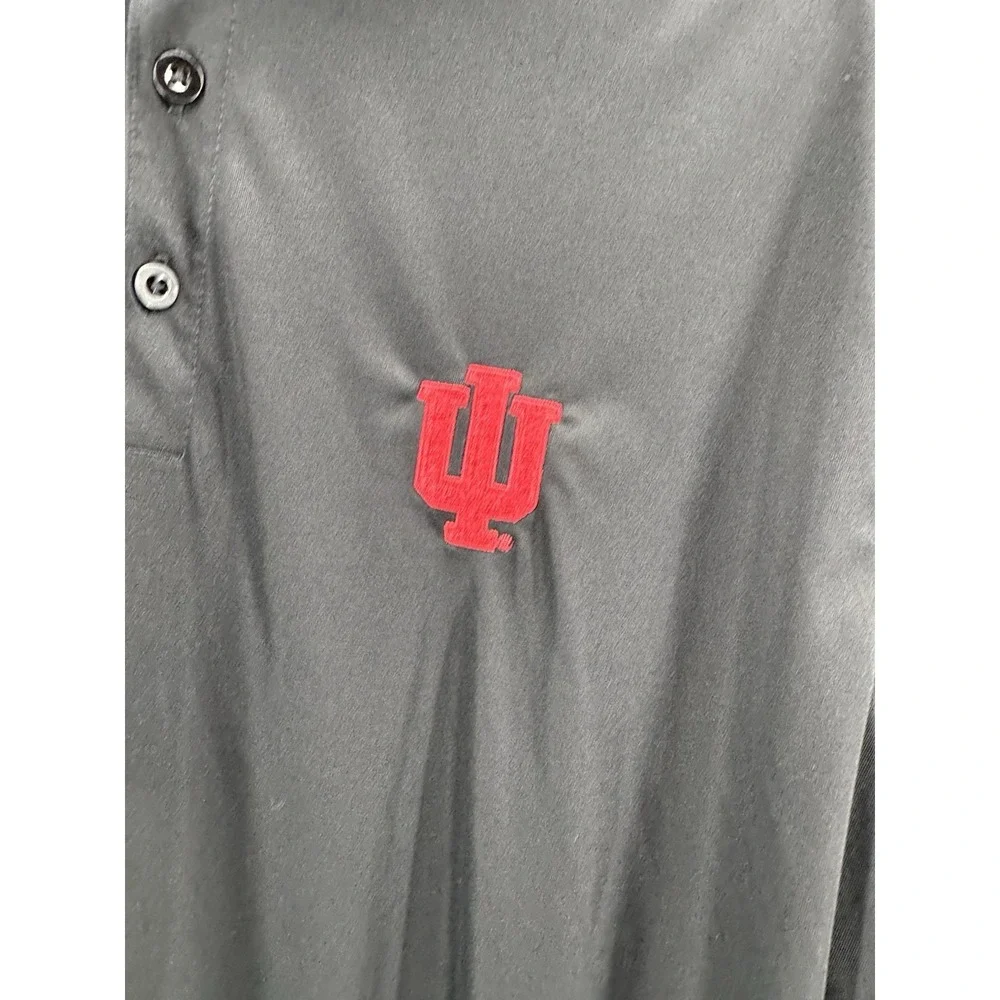 Adidas Prime Blue‎ Golf Polo Men's Size 2XL NCAA Indiana Hoosiers Black Stretch